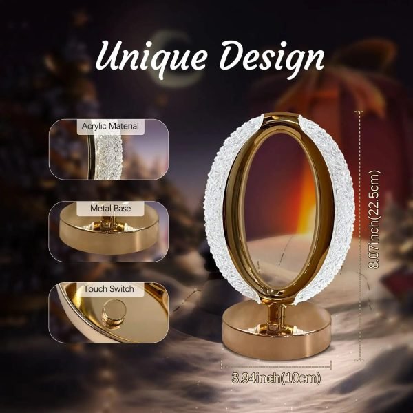 1pcs Morden Style Led Touch Modern Crystal Table Lamp For Bedroom Restaurant Bar  Bedside Night Light Rechargeable Table Lamp