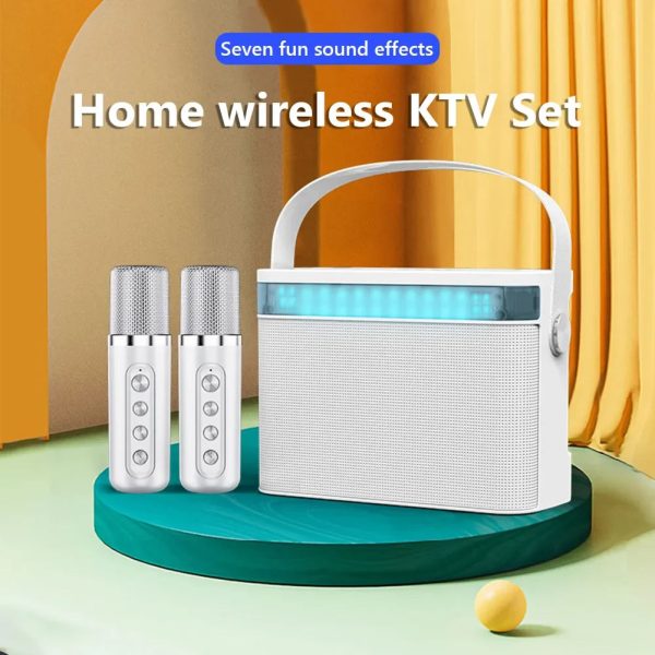 2023 Portable Family Karaoke Machine Bluetooth 5.0 Speaker Wireless Microphone Singing Equipment Stereo Bass Subwoofer Karaoke - Image 2