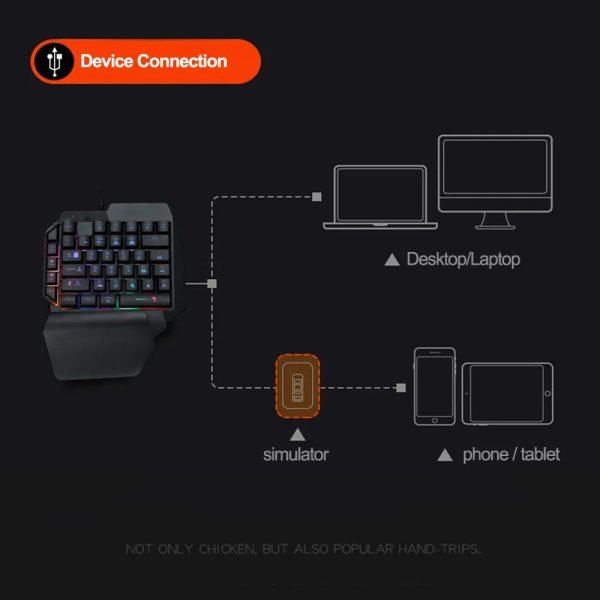 39 Key Mechanical Keyboard Gaming, RGB USB Wired Mouse Gamer Keypad Backlight Game Controller For Gamer Tablet PC Laptop - Image 6