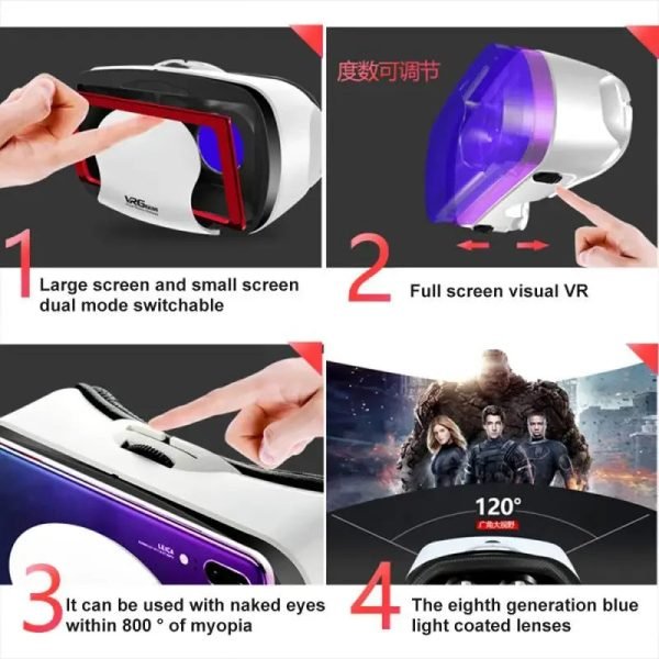 3D VR Headset Virtual Reality Smart Glasses Helmet For Smartphones Mobile Cell Phone With Controllers Lenses Goggles Binoculars - Image 5