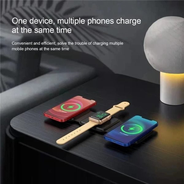 50W 3 in 1 Magnetic Wireless Charger Pad for iPhone 15 14 13 12 11 Apple Watch 8 7 6 AirPods Fast Wireless Charging Dock Station - Image 5