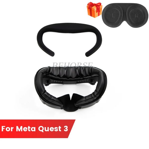 AMVR Upgraded Leather Face Mask Cover For Meta Quest 3 Facial Interface Ice Silk Fabric Replacement Pad VR Glasses Accessories - Image 7