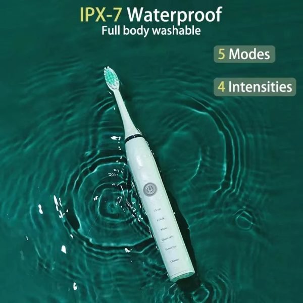 Adults Sonic Electric Toothbrush for Timer Teeth Ultrasonic Automatic Vibrator Whitening IPX7 Waterproof 4 Brush Head USB Type - Image 5
