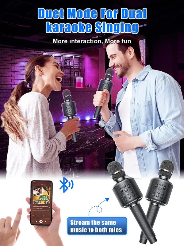 Bluetooth Microphone  Karaoke Portable  Home Wireless Singing Machine with Duet Sing/Record/Play/Reverb for Adult/Kid Gift - Image 3