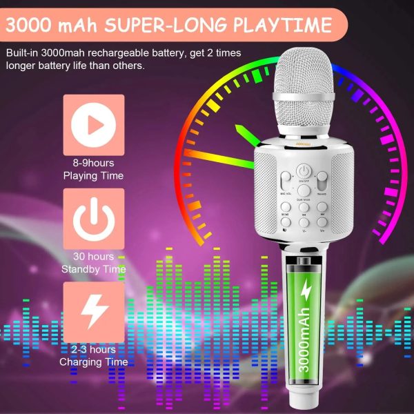 Bluetooth Microphone  Karaoke Portable  Home Wireless Singing Machine with Duet Sing/Record/Play/Reverb for Adult/Kid Gift - Image 5