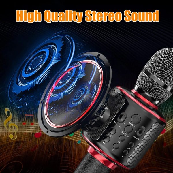 Bluetooth Microphone  Karaoke Portable  Home Wireless Singing Machine with Duet Sing/Record/Play/Reverb for Adult/Kid Gift - Image 4