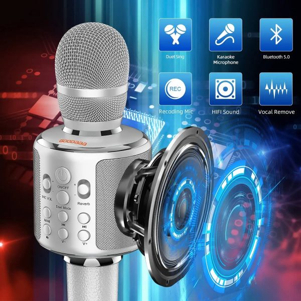 Bluetooth Microphone  Karaoke Portable  Home Wireless Singing Machine with Duet Sing/Record/Play/Reverb for Adult/Kid Gift - Image 4