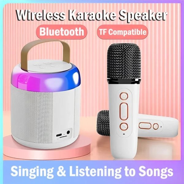 Bluetooth Wireless Portable Speaker Multi-function Karaoke Dual Microphone Music MP3 Player Karaoke Machine for Kids Adults - Image 2