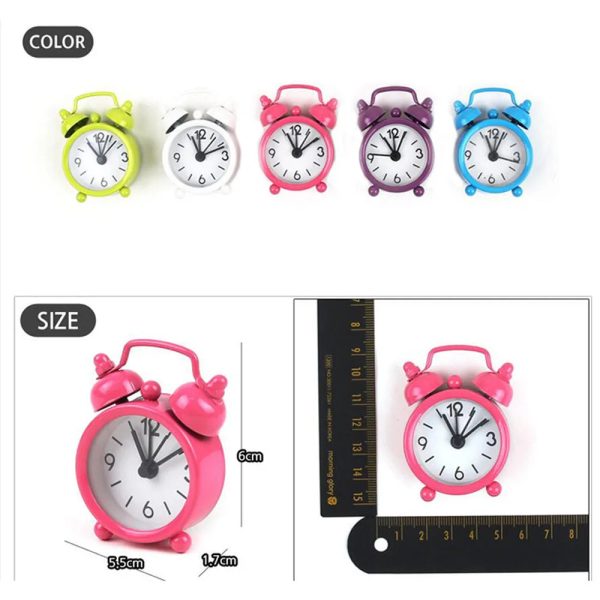 Creative Cute Mini Metal Small Alarm Clock Electronic Small Alarm Clock 6.3x2x4.3cm - Image 6