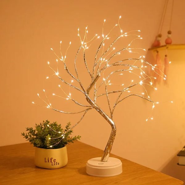 Creative Led Tree Table Lamp Full of Stars 36/108 LEDs Touch Switch Fairy Night Lamp Gift Christmas for Kids Home Bedroom Light