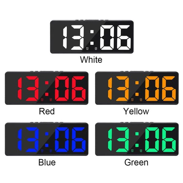 Creative Number Clock Color Nightlight Temperature Calendar Alarm Clock LED Large Number Electronic Clock Backlight Home Decor - Image 5