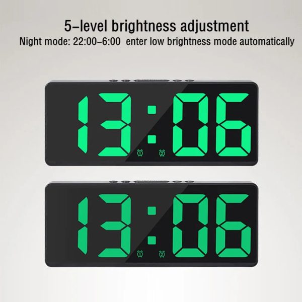 Creative Number Clock Color Nightlight Temperature Calendar Alarm Clock LED Large Number Electronic Clock Backlight Home Decor - Image 4