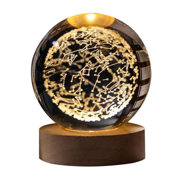 Crystal Ball LED Night Light Glowing Planet Galaxy Solar System Astronaut 3D Moon Table Lamp USB Bedroom Atmosphere Lamp - Image 16
