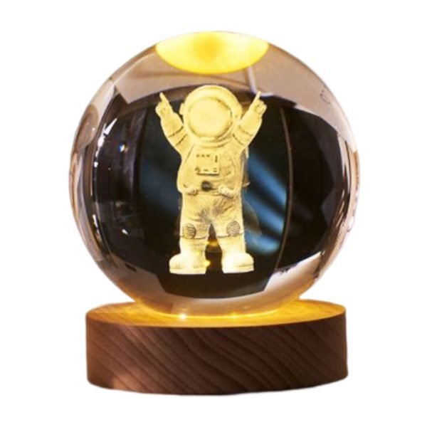 Crystal Ball LED Night Light Glowing Planet Galaxy Solar System Astronaut 3D Moon Table Lamp USB Bedroom Atmosphere Lamp - Image 13