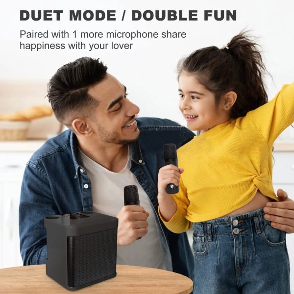 Dual Microphone Karaoke Machine for Adults and Kids Portable Bluetooth PA Speaker System with 2 Wireless Microphones for Home - Image 5