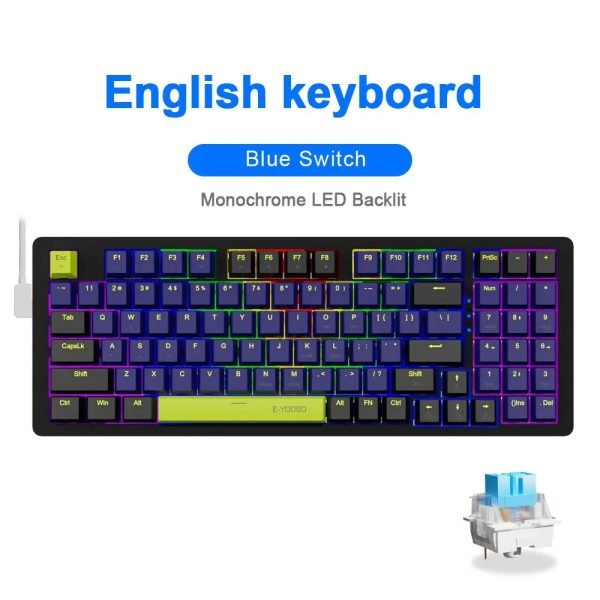 E-YOOSO Z94 USB Mechanical Gaming Keyboard Wired Monochrome Backlit 94 Key Russian Brazilian Portuguese for Compute Laptop PC - Image 20