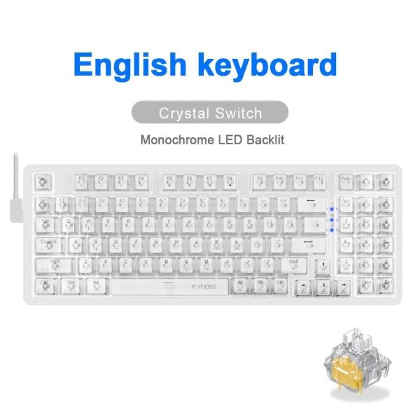 E-YOOSO Z94 USB Mechanical Gaming Keyboard Wired Monochrome Backlit 94 Key Russian Brazilian Portuguese for Compute Laptop PC - Image 16
