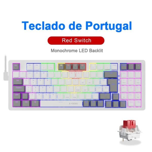 E-YOOSO Z94 USB Mechanical Gaming Keyboard Wired Monochrome Backlit 94 Key Russian Brazilian Portuguese for Compute Laptop PC - Image 11