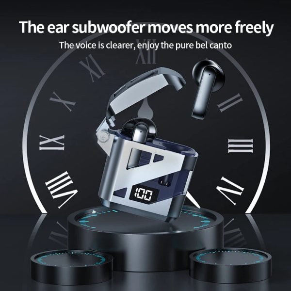 GT02 Bluetooth 5.3 TWS Wireless Headphones Active Noise Canceling Mechanical Style Gaming Headset HiFi Earphones