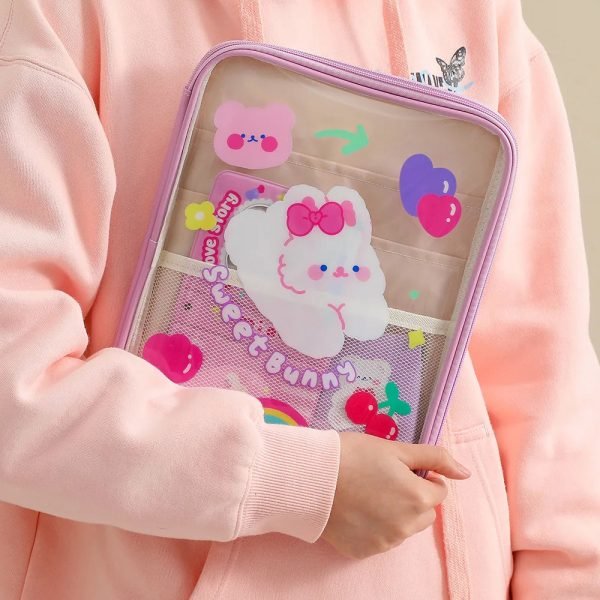 Girls' Summer Cartoon Transparent Tablet Bag PVC Ipad Pro 11 Case Cute Little Tiger Hand Bag 11 Inch IPad Tablet Computer Bag - Image 2