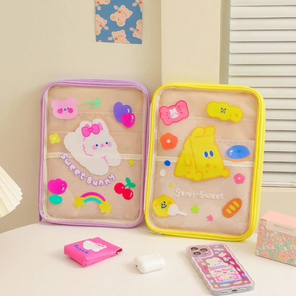 Girls' Summer Cartoon Transparent Tablet Bag PVC Ipad Pro 11 Case Cute Little Tiger Hand Bag 11 Inch IPad Tablet Computer Bag - Image 3