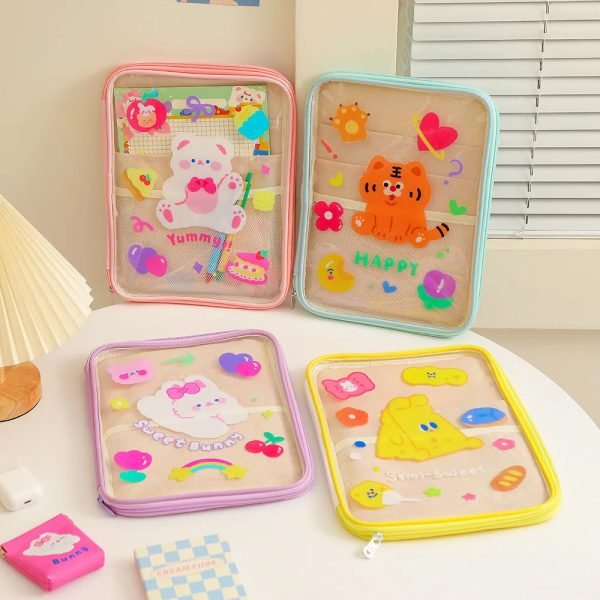 Girls' Summer Cartoon Transparent Tablet Bag PVC Ipad Pro 11 Case Cute Little Tiger Hand Bag 11 Inch IPad Tablet Computer Bag - Image 6