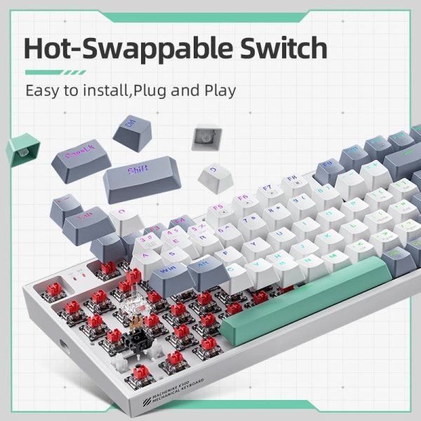 Machenike K500 Mechanical Keyboard Gaming Keyboard Wired Keyboard Hot Swappable 94 Keys RGB Light Mac Windows - Image 2