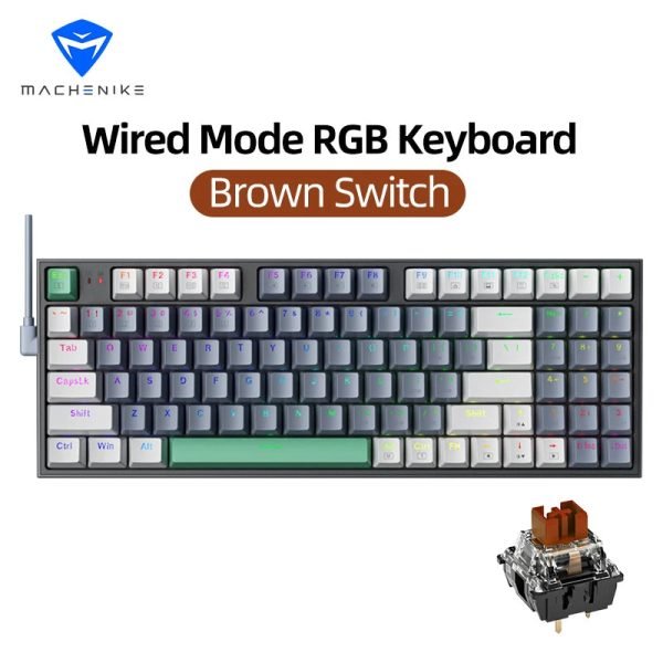 Machenike K500 Mechanical Keyboard Gaming Keyboard Wired Keyboard Hot Swappable 94 Keys RGB Light Mac Windows - Image 8