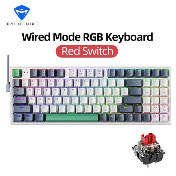 Machenike K500 Mechanical Keyboard Gaming Keyboard Wired Keyboard Hot Swappable 94 Keys RGB Light Mac Windows - Image 7