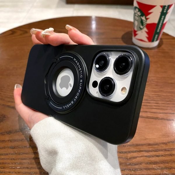 Magnetic Suction Frosted Texture Hard Phone Case With Hidden Kickstand For IPhone - Image 9