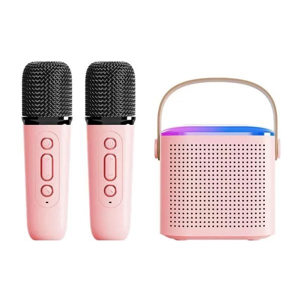 Mini Dual Mic Subwoofer Portable Karaoke Machine Adults kids Bluetooth Speaker System with 2 Wireless Microphones Music Player - Image 10