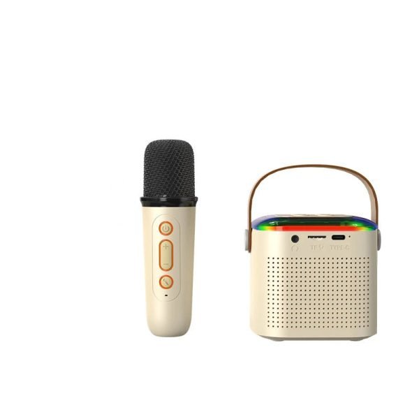 Mini Dual Mic Subwoofer Portable Karaoke Machine Adults kids Bluetooth Speaker System with 2 Wireless Microphones Music Player - Image 13