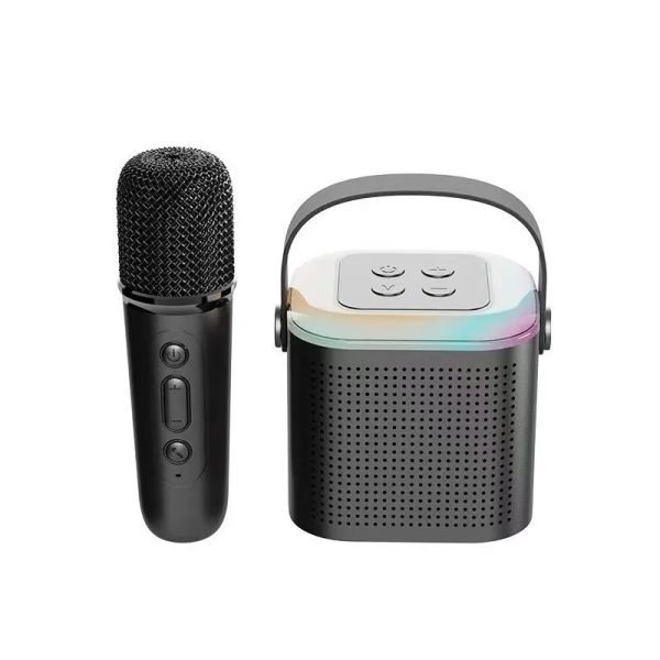 Mini Dual Mic Subwoofer Portable Karaoke Machine Adults kids Bluetooth Speaker System with 2 Wireless Microphones Music Player - Image 12