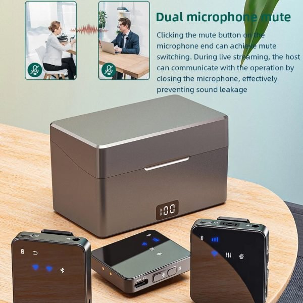 Mini Lavalier Wireless Microphone for Phone Lapel Microphone Mic with Charging Box Noise Reduction for Video Android IOS Camera - Image 5