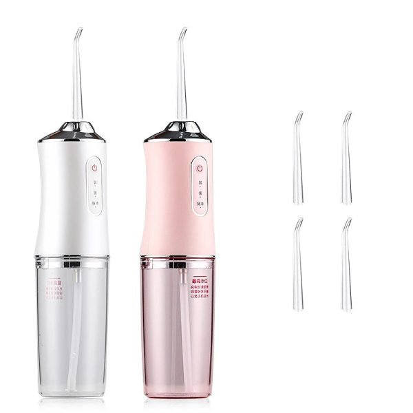 Oral irrigator and Electric toothbrush ipx7 replacement brush head portable dental water flosser with 4 nozzles usb rechargeable - Image 6