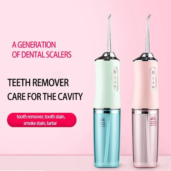 Oral irrigator and Electric toothbrush ipx7 replacement brush head portable dental water flosser with 4 nozzles usb rechargeable - Image 2