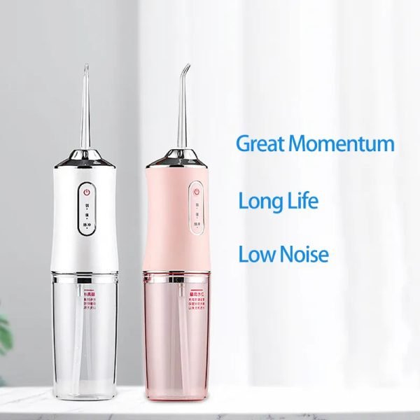 Oral irrigator and Electric toothbrush ipx7 replacement brush head portable dental water flosser with 4 nozzles usb rechargeable - Image 14