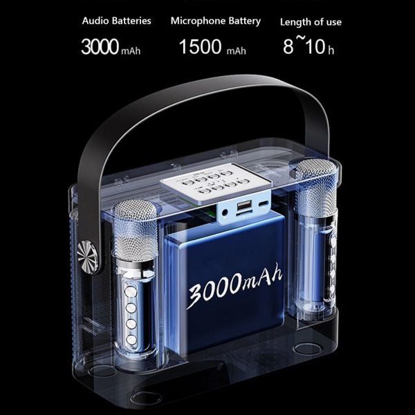 Portable Family Karaoke Machine Bluetooth 5.0 Speaker Wireless Microphone Singing Equipment Stereo Bass Subwoofer Karaoke - Image 6