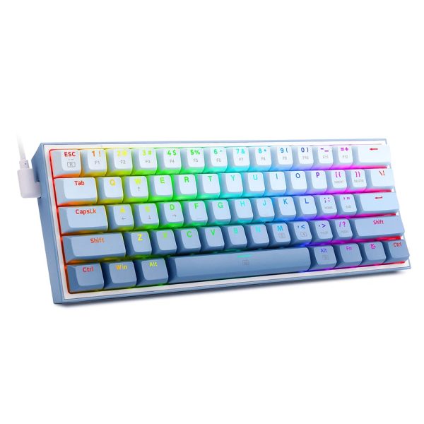 REDRAGON Fizz K617 RGB USB Mini Mechanical Gaming Wired Keyboard Red Switch 61 Key Gamer for Computer PC Laptop detachable cable - Image 15