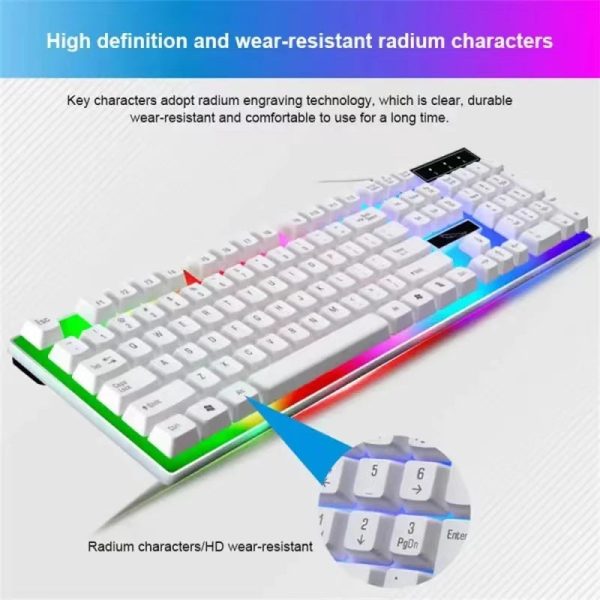 RGB Gaming Keyboard Gamer Keyboard And Mouse Kit Ergonomic Wired Mechanical Keyboard + Mouse Combo 104 Key For Windows PC Gamers - Image 6