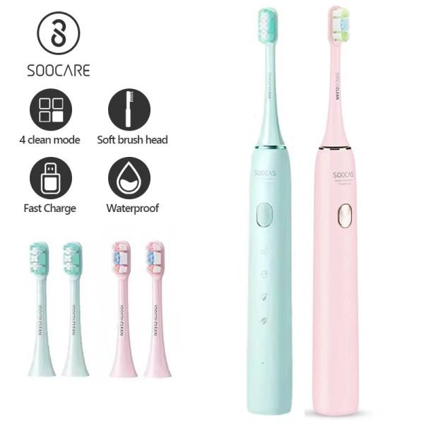 SOOCAS Sonic Electric Toothbrush X3U Pink Toothbrush Adult Waterproof Ultrasonic Automatic USB Rechargeable Tooth Brush Green