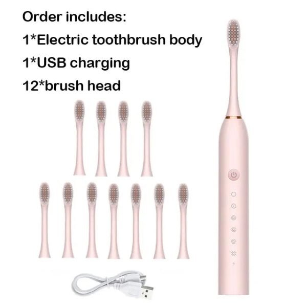 Smart Electric Toothbrush USB Rechargeable Teeth Clean Whitening Sonic Toothbrush Timing Tooth Brush With Replacement Heads - Image 29
