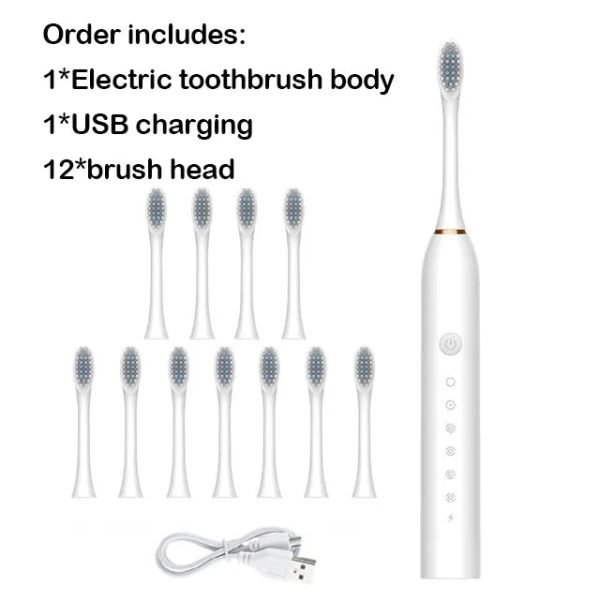 Smart Electric Toothbrush USB Rechargeable Teeth Clean Whitening Sonic Toothbrush Timing Tooth Brush With Replacement Heads - Image 27