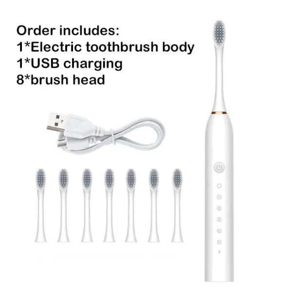 Smart Electric Toothbrush USB Rechargeable Teeth Clean Whitening Sonic Toothbrush Timing Tooth Brush With Replacement Heads - Image 24