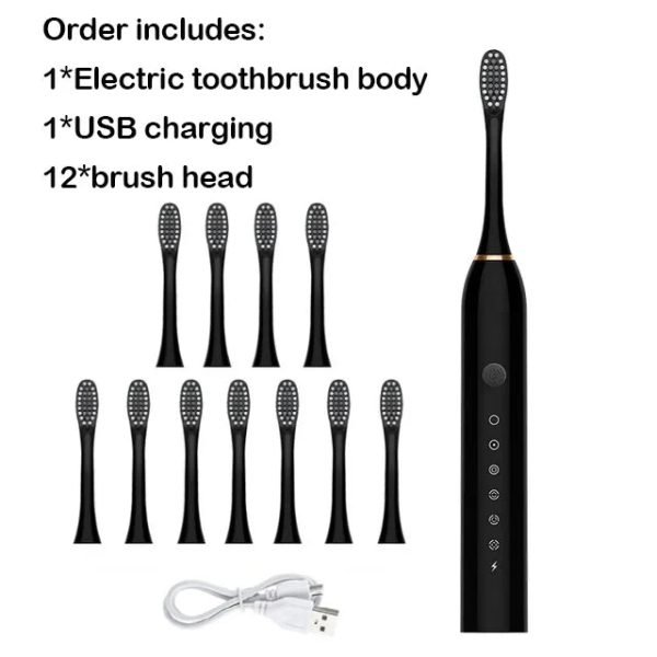 Smart Electric Toothbrush USB Rechargeable Teeth Clean Whitening Sonic Toothbrush Timing Tooth Brush With Replacement Heads - Image 28