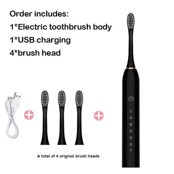 Smart Electric Toothbrush USB Rechargeable Teeth Clean Whitening Sonic Toothbrush Timing Tooth Brush With Replacement Heads - Image 8