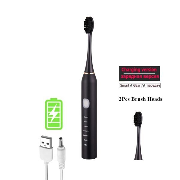 Sonic Electric Toothbrush for Adults Kid 6 Mode Smart Timer Whitening Tooth Brushes IPX7 Waterproof USB Charger Replaceable Head - Image 9