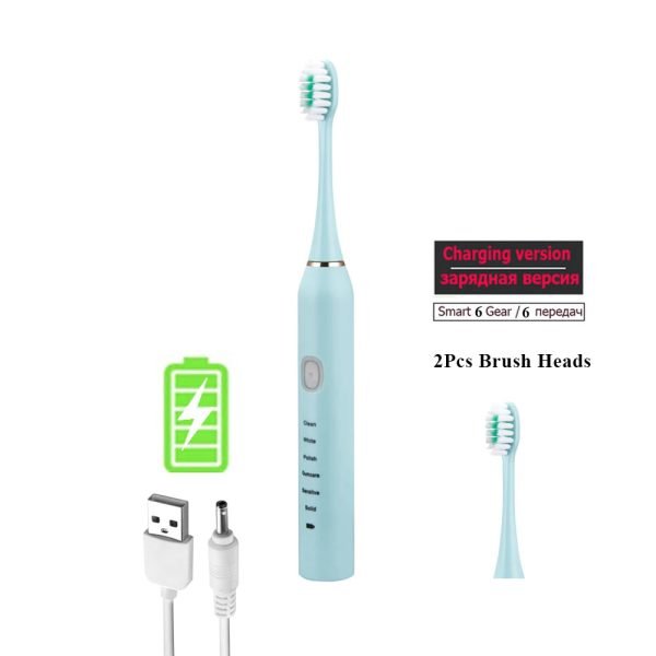 Sonic Electric Toothbrush for Adults Kid 6 Mode Smart Timer Whitening Tooth Brushes IPX7 Waterproof USB Charger Replaceable Head - Image 22