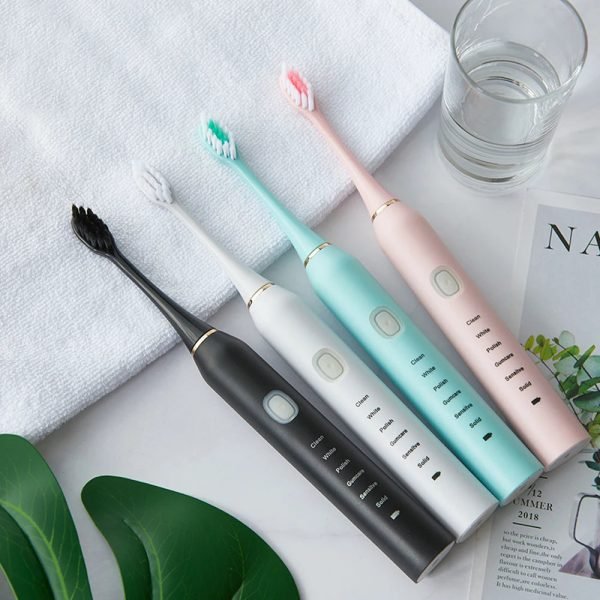 Sonic Electric Toothbrush for Adults Kid 6 Mode Smart Timer Whitening Tooth Brushes IPX7 Waterproof USB Charger Replaceable Head - Image 6