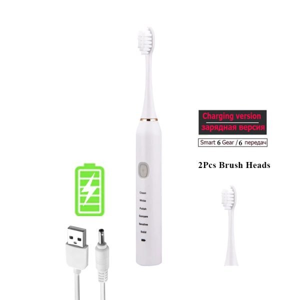 Sonic Electric Toothbrush for Adults Kid 6 Mode Smart Timer Whitening Tooth Brushes IPX7 Waterproof USB Charger Replaceable Head - Image 21